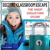 Winter Digital Escape Room Math Game Snowstorm Themed Dece
