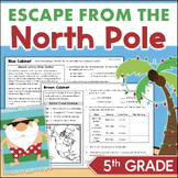Christmas Math ELA Santa ESCAPE ROOM 5th Grade Enrichment 