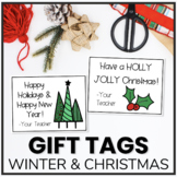 Winter, Holiday & Christmas Gift Tags for Students from Teachers