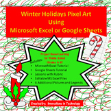 Winter Holiday / Christmas Pixel Art in Microsoft Excel or