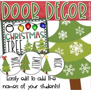 Preview of Winter Holiday Christmas Tree Door Decorations Bulletin Board Display EDITABLE
