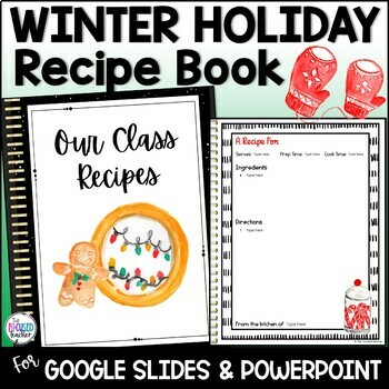 Preview of Winter Holiday Class Recipe Book | Christmas Writing Activity & Gift