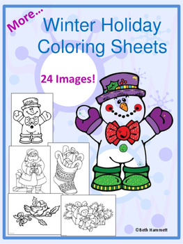 Preview of Winter Holiday Coloring Sheets 2
