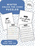 Winter/Holiday Crack-the-Code Puzzles *NO PREP *PRINT AND GO