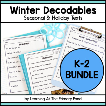 Preview of Winter Decodable Texts for K-2 | Passages BUNDLE