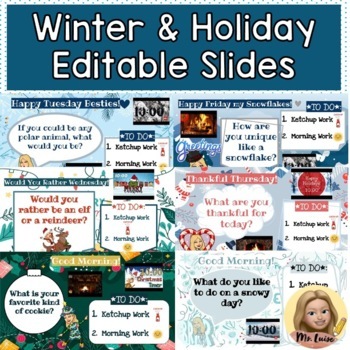 Preview of Winter & Holiday Editable Slides 