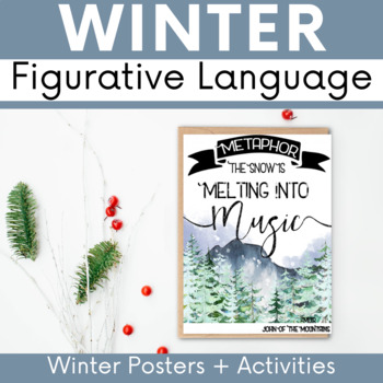 Preview of Winter Holiday Figurative Language, Cozy Bulletin Board, Christmas ELA Activity