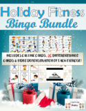 Winter Holiday Fitness Bingo BUNDLE (30 Cards & Exercise V