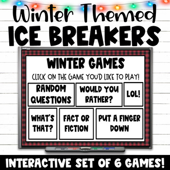 Preview of Winter Holiday Interactive Games Digital Ice Breakers December Morning Meeting