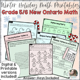 Winter Holiday Math Printables - Grade 5/6 NEW Ontario Mat