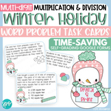 Winter Math Task Cards Multi-digit Multiplication & Divisi