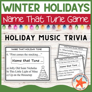Preview of Winter Holiday Music Name That Tune Trivia Game | Christmas Songs Music Activity