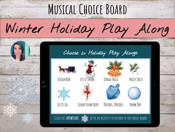 Preview of Winter Holiday Musical Play Along Choice Board on Google Slides