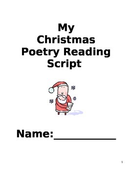 Preview of Winter Holiday Poetry Reading Script