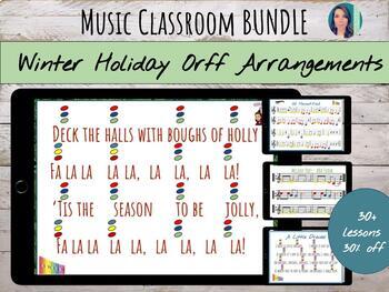 Preview of Winter Holiday & Secular Songs | Boomwhacker & Orff Arrangement Bundle 30% Off