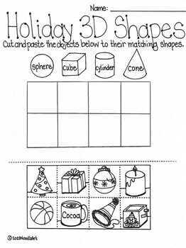 Preview of Winter Holiday Shapes and Alphabet Fun