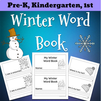 Preview of Winter Sight Word books. Kindergarten Preschool Spanish morning work activities