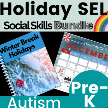 Preview of Winter Holiday Social Skills Bundle for Preschool Autism Special Education