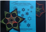 Winter Holiday String Art Designs based on a hexagonal star