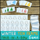 Winter Holiday Ten Frame Four-In-A-Row Number Game