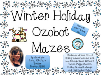 Preview of Winter Theme Ozobot Mazes