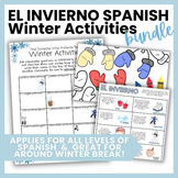 Winter & Holiday Themed Spanish Bundle | Spanish Cards, Ac