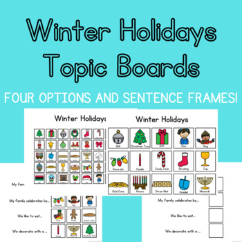 Preview of Winter Holiday Topic Boards with activities for Special Education!