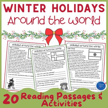 Preview of Winter Holiday Traditions Around the World Reading Passages | December Christmas