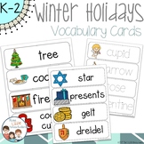 Winter Holiday Vocabulary Word Wall Cards plus Write and W