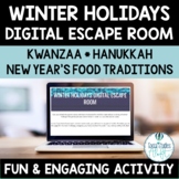 Winter Holidays Activity Digital Escape Room Middle Grades