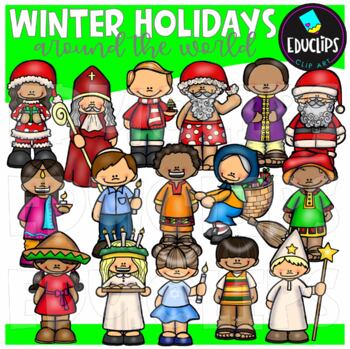 Preview of Winter Holidays - Around The World Clip Art Bundle {Educlips Clipart}