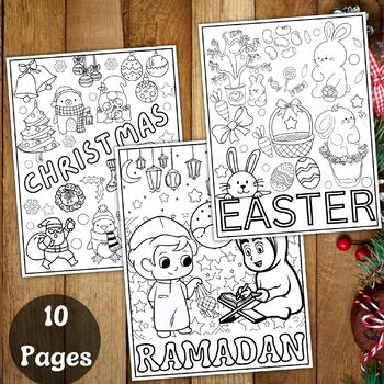 Winter Holidays Around The World Coloring Pages | Happy Christmas ...