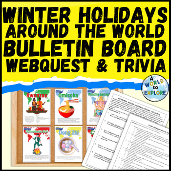 Preview of BUNDLE Winter Holidays Around the World Activities and a Bulletin Board Set
