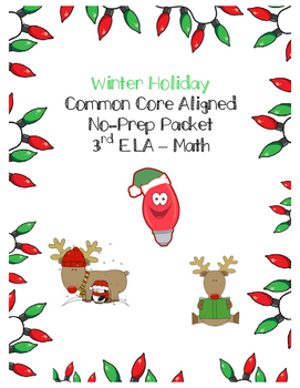 Preview of Winter Christmas Packet - NO PREP Holiday Work Early Finishers, Centers ELA Math