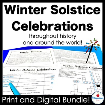 Preview of Winter Solstice Holidays Around the World Activities Reading Comprehension