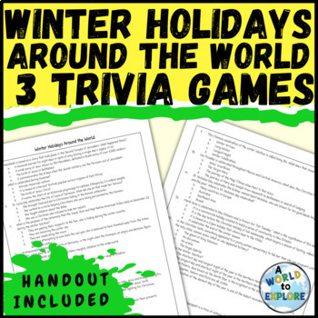 Preview of Winter Holidays Around the World Activities - Trivia Games