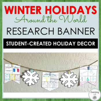 Preview of Winter Holidays Around the World Banner Activity for Middle School Holiday Decor