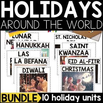 Preview of Winter Holidays Around the World Bundle (Crafts, PowerPoints, Worksheets, etc.)