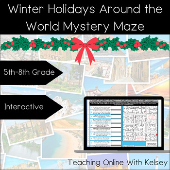 Preview of Winter Holidays Around the World, Digital Mystery Maze Activity