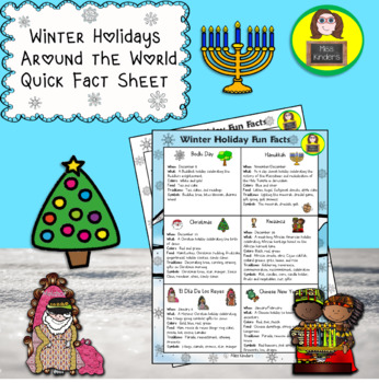 Preview of Winter Holidays Around the World Fact Sheet