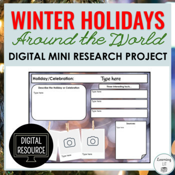 Preview of Winter Holidays Around the World Mini Research Project Digital Activity