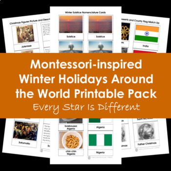 Preview of Winter Holidays Around the World Printable Pack