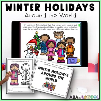 Preview of Winter Adaptive Books Holidays Around the World Special Education Speech