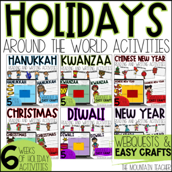 Preview of Winter Holidays Around the World Webquests Reading Comprehension Writing Crafts