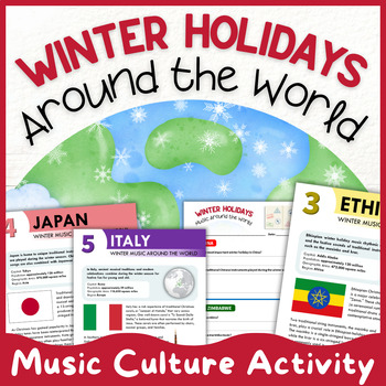 Preview of Winter Holidays Christmas Around the World Music Traditions Activity Lesson