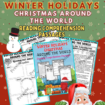 Preview of 80+ Winter Holidays Christmas Around the World Reading Comprehension Passages