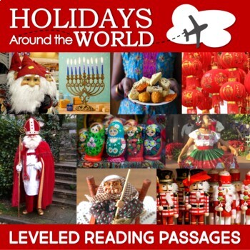 Preview of Winter Holidays Christmas Around the World Reading Comprehension Passages