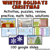 Winter Holidays- Christmas Digital task cards puzzles, rev