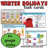 Winter Holidays Christmas Digital task cards puzzles, revi