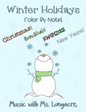 Winter Holidays Color by Note!
